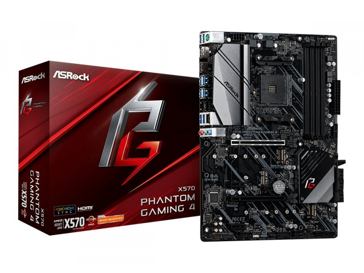 ASRock X570 Phantom Gaming 4 ATX AM4 AMD X570 in de groep COMPUTERS & RANDAPPARATUUR / Computeronderdelen / Moederbord bij TP E-commerce Nordic AB (C67971)