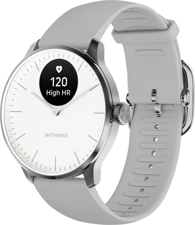 Withings Scanwatch Light smartwatch, 37 mm, wit/grijs in de groep SPORT, VRIJE TIJD & HOBBY / Smartwatch & Activiteitsmeters / Smartwatches bij TP E-commerce Nordic AB (C68051)