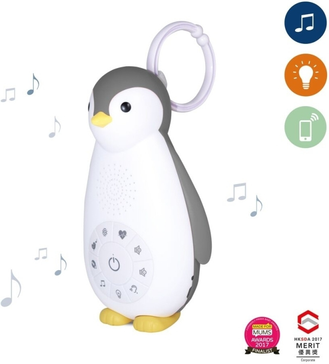 Zazu Zoe luidspreker nachtlampje, pinguïn, grijs in de groep SPEELGOED, KINDER- & BABYPRODUCTEN / Kinderkamer / Babylampen / Nachtlampen bij TP E-commerce Nordic AB (C68069)