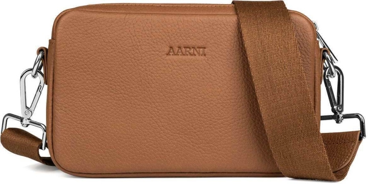 Aarni Crossbody Tas -Bucket, cognac, zilveren rits in de groep SPORT, VRIJE TIJD & HOBBY / Accessoires / Overige accessoires bij TP E-commerce Nordic AB (C68183)