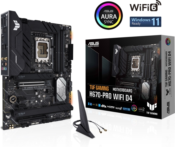 ASUS TUF GAMING H670-PRO WIFI D4 LGA 1700 ATX moederbord in de groep COMPUTERS & RANDAPPARATUUR / Computeronderdelen / Moederbord bij TP E-commerce Nordic AB (C68294)