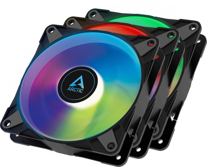 Arctic Cooling Arctic P12 PWM PST A-RGB 0dB Fan Pack, 120 mm, zwart, 3-pak in de groep COMPUTERS & RANDAPPARATUUR / Computeronderdelen / Koeling / Chassisventilatoren bij TP E-commerce Nordic AB (C68336)