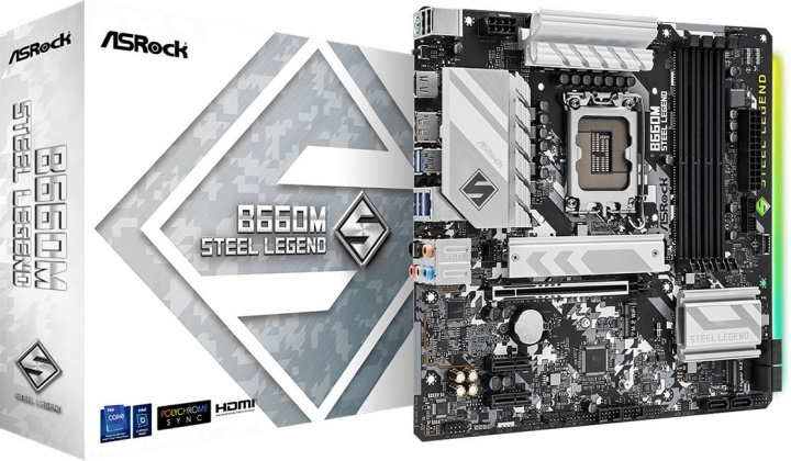 ASRock B660M STEEL LEGEND mATX moederbord in de groep COMPUTERS & RANDAPPARATUUR / Computeronderdelen / Moederbord bij TP E-commerce Nordic AB (C68357)