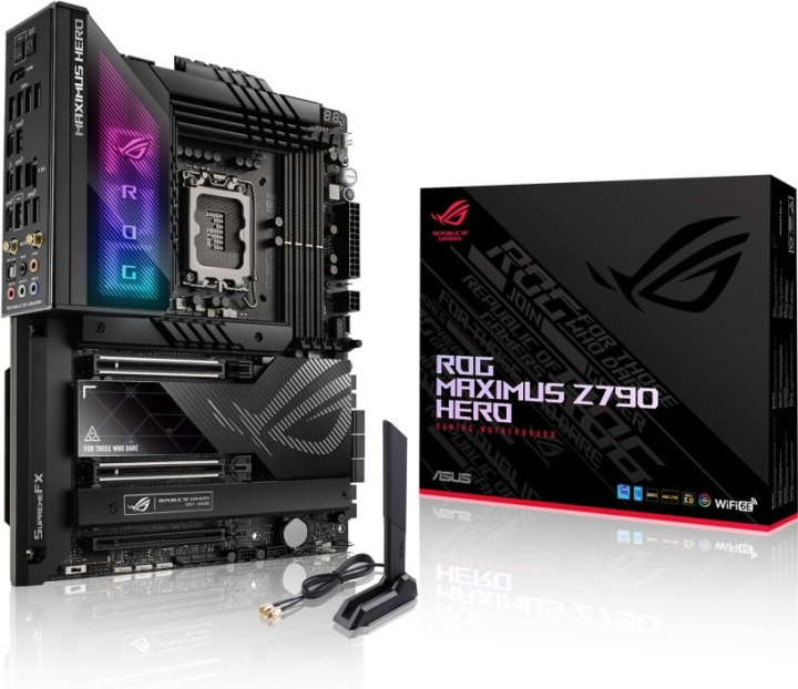 ASUS ROG MAXIMUS Z790 HERO ATX moederbord in de groep COMPUTERS & RANDAPPARATUUR / Computeronderdelen / Moederbord bij TP E-commerce Nordic AB (C68384)