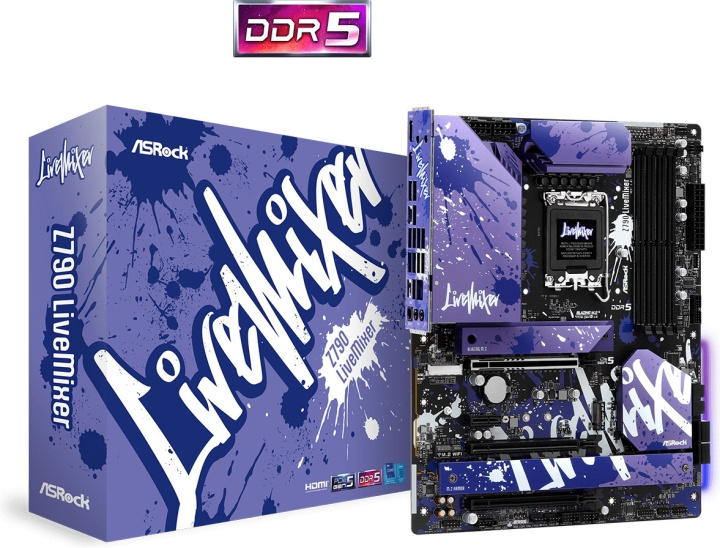 ASRock Z790 LiveMixer LGA1700 ATX moederbord in de groep COMPUTERS & RANDAPPARATUUR / Computeronderdelen / Moederbord bij TP E-commerce Nordic AB (C68429)