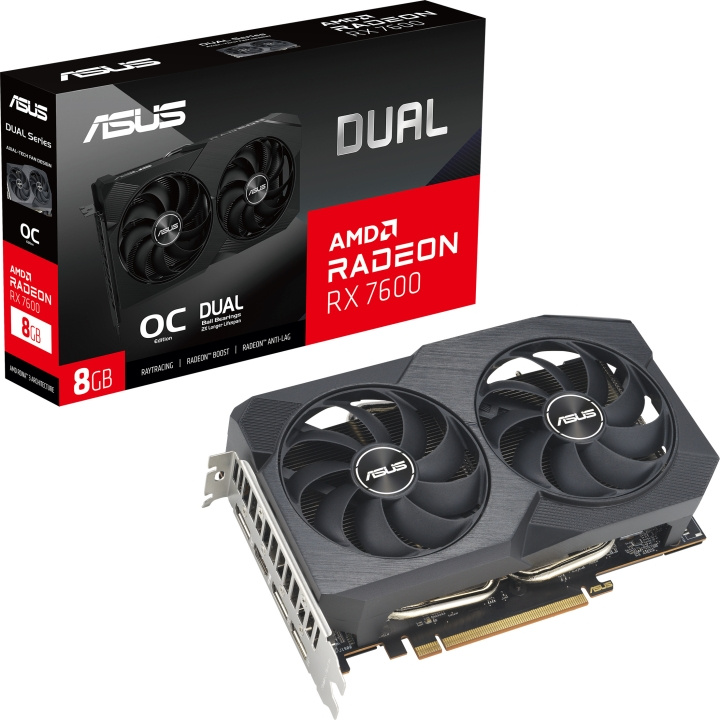 ASUS AMD Radeon DUAL-RX7600-O8G-V2 videokaart in de groep COMPUTERS & RANDAPPARATUUR / Computeronderdelen / Grafische kaart bij TP E-commerce Nordic AB (C68485)