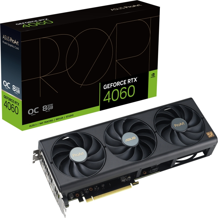 ASUS GeForce PROART-RTX4060-O8G videokaart in de groep COMPUTERS & RANDAPPARATUUR / Computeronderdelen / Grafische kaart bij TP E-commerce Nordic AB (C68520)