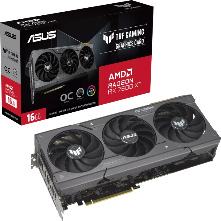 ASUS AMD Radeon TUF-RX7600XT-O16G-GAMING videokaart in de groep COMPUTERS & RANDAPPARATUUR / Computeronderdelen / Grafische kaart bij TP E-commerce Nordic AB (C68542)