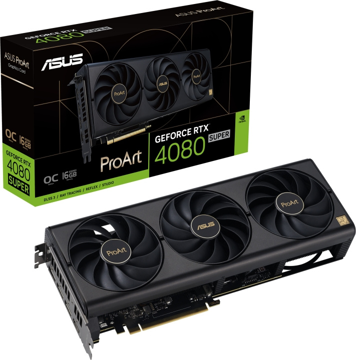 ASUS GeForce PROART-RTX4080S-O16G videokaart, zwart in de groep COMPUTERS & RANDAPPARATUUR / Computeronderdelen / Grafische kaart bij TP E-commerce Nordic AB (C68545)