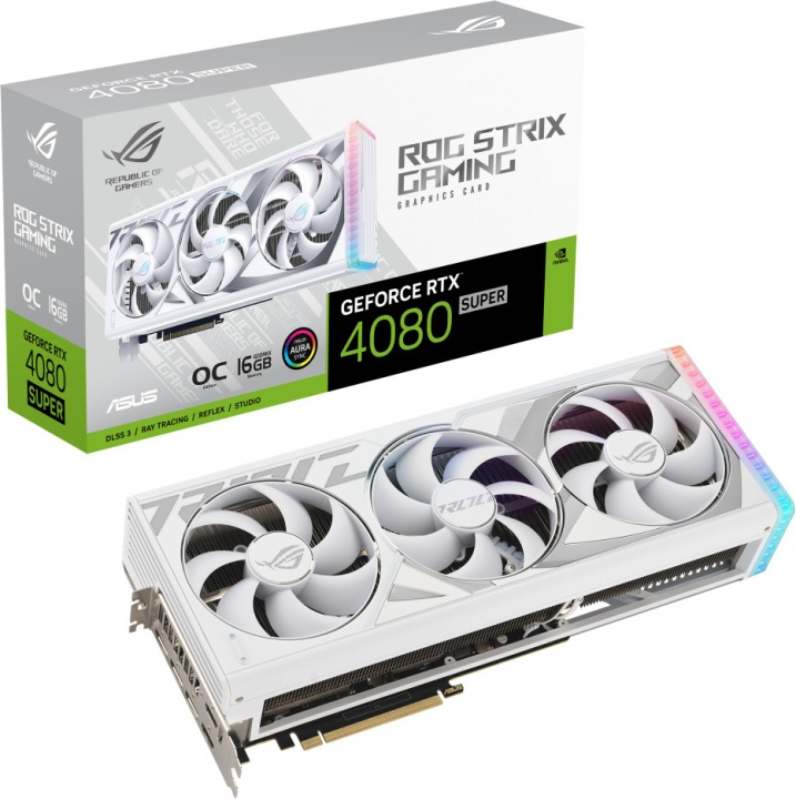 ASUS GeForce ROG-STRIX-RTX4080S-O16G-WIT grafische kaart, wit in de groep COMPUTERS & RANDAPPARATUUR / Computeronderdelen / Grafische kaart bij TP E-commerce Nordic AB (C68546)