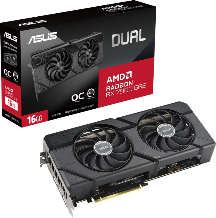 ASUS AMD Radeon DUAL-RX7900GRE-O16G videokaart in de groep COMPUTERS & RANDAPPARATUUR / Computeronderdelen / Grafische kaart bij TP E-commerce Nordic AB (C68583)