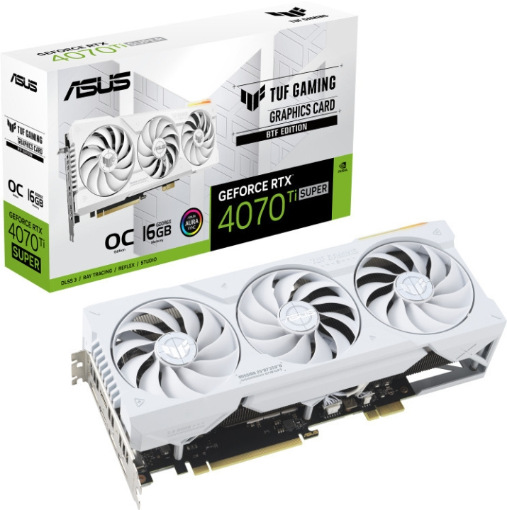 ASUS GeForce TUF-RTX4070TIS-O16G-BTF-WHITE videokaart, wit in de groep COMPUTERS & RANDAPPARATUUR / Computeronderdelen / Grafische kaart bij TP E-commerce Nordic AB (C68616)