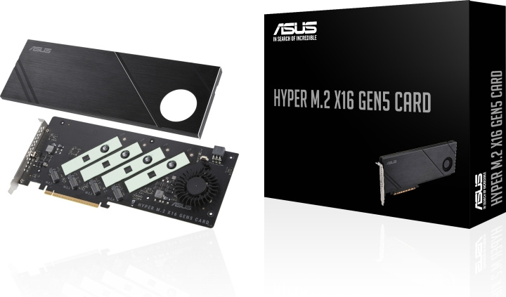 ASUS Hyper M.2 x16 Gen5-kaartadapters in de groep COMPUTERS & RANDAPPARATUUR / Computeronderdelen / Moederbord bij TP E-commerce Nordic AB (C68621)