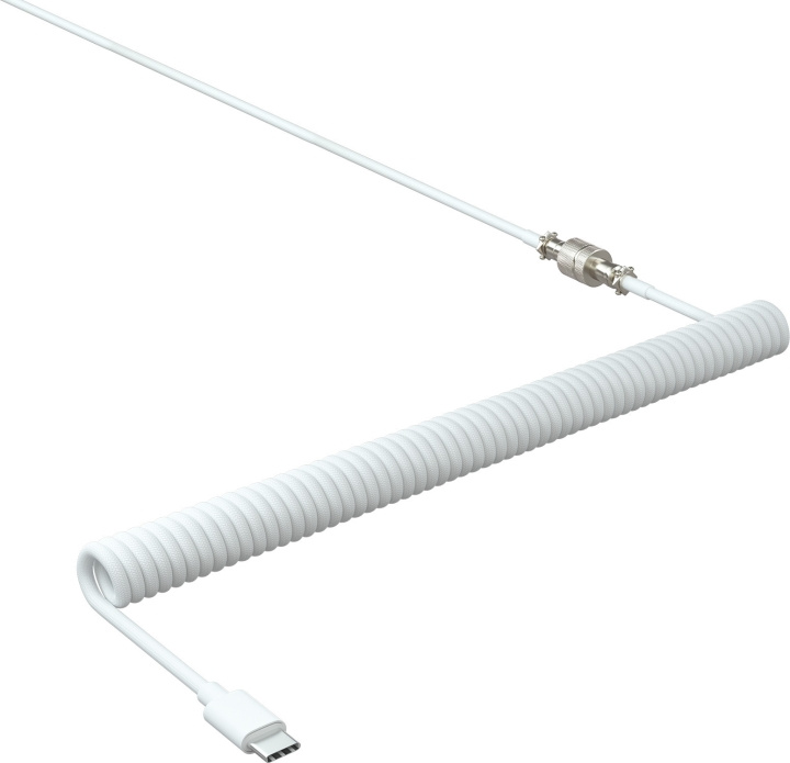 Xtrfy opgerolde gevlochten kabel voor toetsenbord, wit in de groep COMPUTERS & RANDAPPARATUUR / Computerkabels / USB / USB-C bij TP E-commerce Nordic AB (C68687)