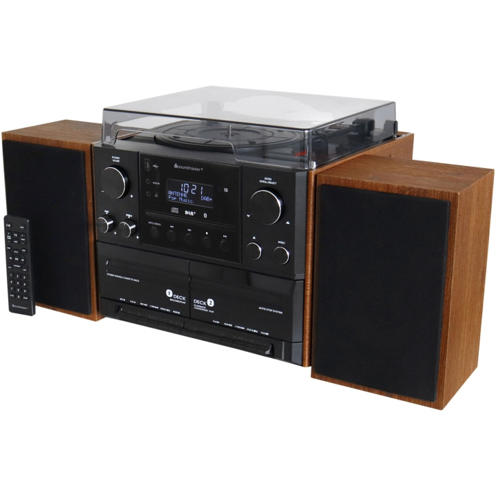 Soundmaster Stereo music centre MCD5600 with DAB+/FM radio, CD/MP3, turntable, double cassette, USB, Bluetooth in de groep HOME ELECTRONICS / Audio & Beeld / Thuisbioscoop, Hifi en Draagbaar / Compacte stereo- en platenspelers bij TP E-commerce Nordic AB (C68783)