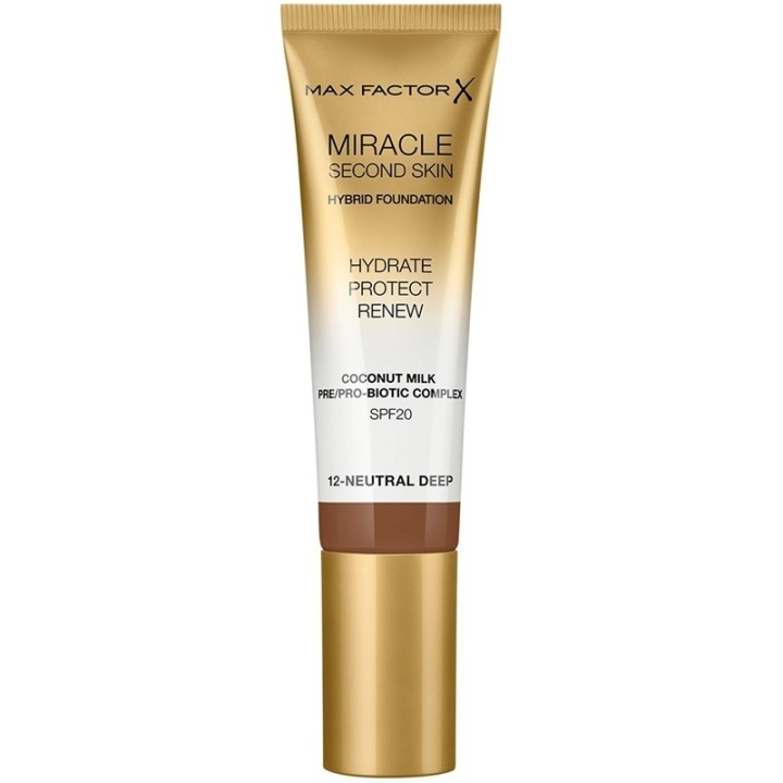 Max Factor Miracle Second Skin Foundation 12 Neutral Deep in de groep BEAUTY & HEALTH / Makeup / Make-up gezicht / Foundation bij TP E-commerce Nordic AB (C69316)