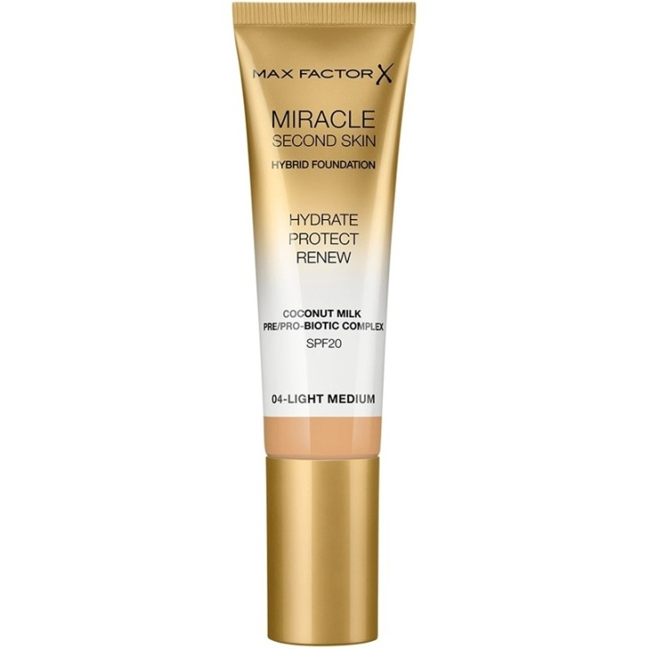 Max Factor Miracle Second Skin Foundation 04 Light Medium in de groep BEAUTY & HEALTH / Makeup / Make-up gezicht / Foundation bij TP E-commerce Nordic AB (C69317)