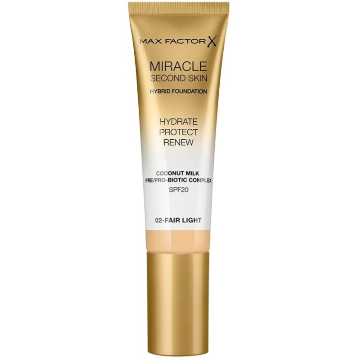 Max Factor Miracle Second Skin Foundation 02 Fair Light in de groep BEAUTY & HEALTH / Makeup / Make-up gezicht / Foundation bij TP E-commerce Nordic AB (C69318)