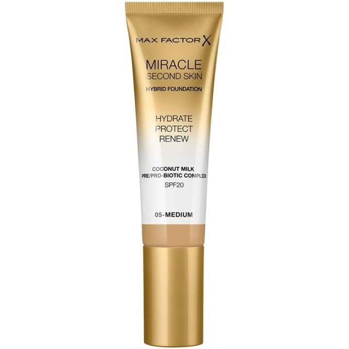 Max Factor Miracle Second Skin Foundation 05 Medium in de groep BEAUTY & HEALTH / Makeup / Make-up gezicht / Foundation bij TP E-commerce Nordic AB (C69319)