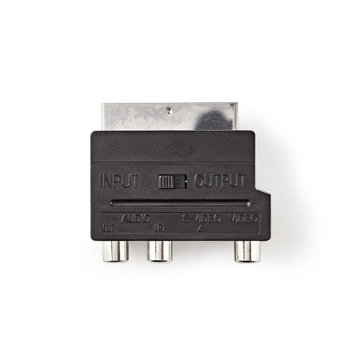 Nedis SCART-Adapter | SCART Male | S-Video Female / 3x RCA Female | Vernikkeld | Schakelbaar | ABS | Zwart | 1 Stuks | Envelop in de groep HOME ELECTRONICS / Kabels & Adapters / Scart bij TP E-commerce Nordic AB (C69336)