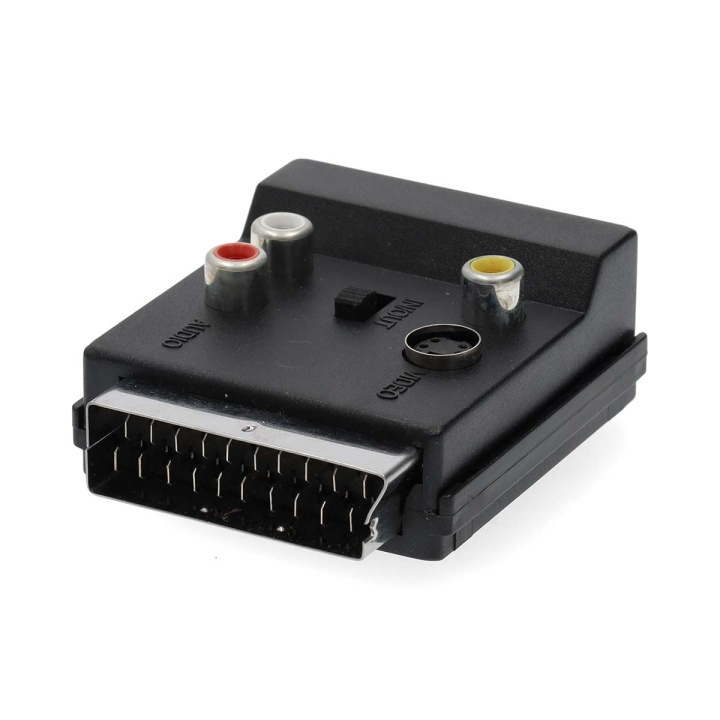 Nedis SCART-Adapter | SCART Male | S-Video Female / SCART Female / 3x RCA Female | Vernikkeld | Schakelbaar | ABS | Zwart | 1 Stuks | Doos in de groep HOME ELECTRONICS / Kabels & Adapters / Scart bij TP E-commerce Nordic AB (C69351)