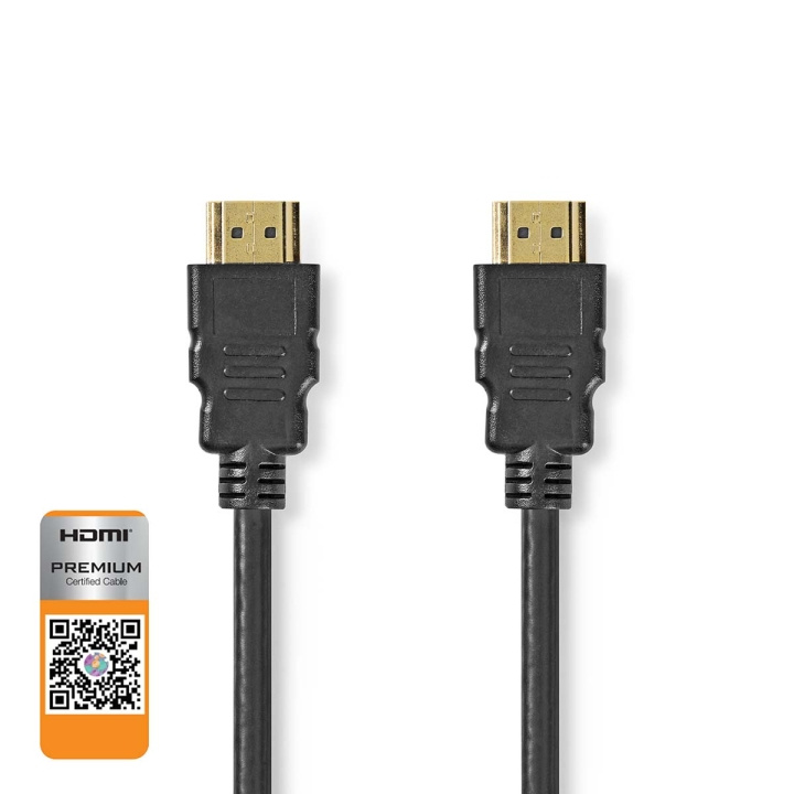 Nedis Premium High Speed ​​HDMI™-Kabel met Ethernet | HDMI™ Connector | HDMI™ Connector | 4K@60Hz | 18 Gbps | 1.00 m | Rond | PVC | Zwart | Label in de groep HOME ELECTRONICS / Kabels & Adapters / HDMI / Kabels bij TP E-commerce Nordic AB (C69353)