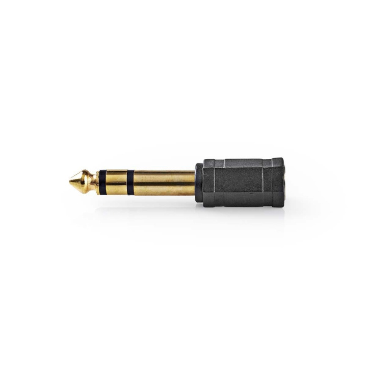 Nedis Stereo-Audioadapter | 6,35 mm Male | 3,5 mm Female | Verguld | Recht | ABS | Zwart | 10 Stuks | Envelop in de groep HOME ELECTRONICS / Kabels & Adapters / Audio Analoog / Adapters bij TP E-commerce Nordic AB (C69687)