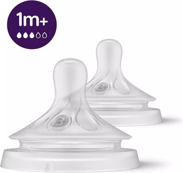 Philips Avent SCY963/02 Natural Response-fleszuigslang, flow 3, 1 maand+, verpakking van 2 stuks in de groep SPEELGOED, KINDER- & BABYPRODUCTEN / Babygadgets / Fopspenen & Bijtringen bij TP E-commerce Nordic AB (C69788)