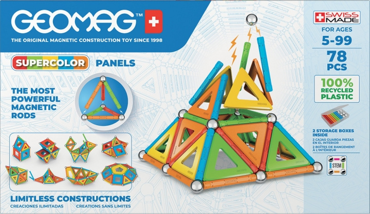 Geomag Super Kleurrijke Magnetische Bouwset, 78 stuks in de groep SPEELGOED, KINDER- & BABYPRODUCTEN / Speelgoed / Bouwspeelgoed / Geomag bij TP E-commerce Nordic AB (C69934)