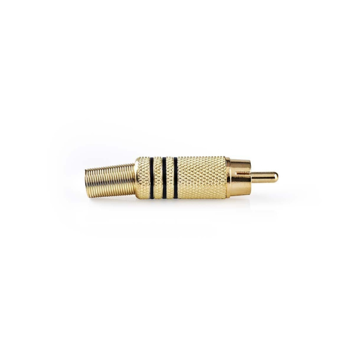 Nedis RCA-Connector | Recht | Male | Verguld | Soldeer | Diameter kabelinvoer: 7.0 mm | Metaal | Zwart | 10 Stuks | Envelop in de groep HOME ELECTRONICS / Kabels & Adapters / Audio Analoog / Adapters bij TP E-commerce Nordic AB (C70199)