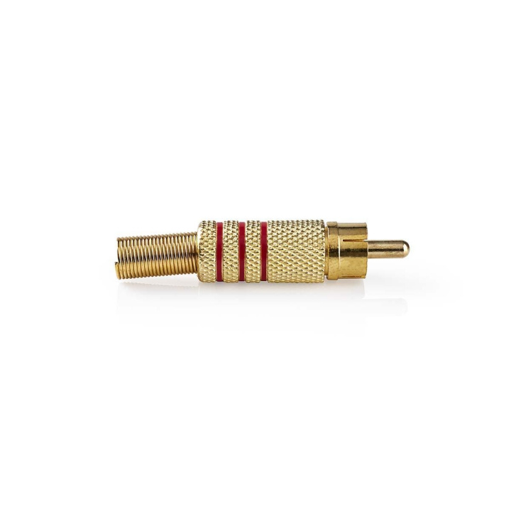 Nedis RCA-Connector | Recht | Male | Verguld | Soldeer | Diameter kabelinvoer: 7.0 mm | Metaal | Rood | 10 Stuks | Envelop in de groep HOME ELECTRONICS / Kabels & Adapters / Audio Analoog / Adapters bij TP E-commerce Nordic AB (C70200)