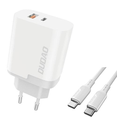 Dudao A6XSEUT Adapter 22,5Watt 1xUSB-C + 1xUSB-A (1m USB-C to USB-C cable included) in de groep SMARTPHONE & TABLETS / Opladers & Kabels / Wandoplader / Wandoplader Type C bij TP E-commerce Nordic AB (C70278)