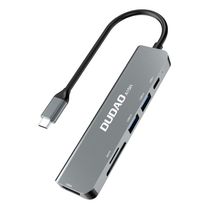 Dudao A15H 6-in-1 Type-C Adapter Dockingstation in de groep COMPUTERS & RANDAPPARATUUR / Laptops & accessoires / Docking station bij TP E-commerce Nordic AB (C70280)