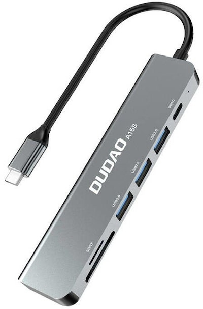 Dudao A15S 6-in-1 USB-C HUB in de groep COMPUTERS & RANDAPPARATUUR / Computeraccessoires / USB-hubs bij TP E-commerce Nordic AB (C70283)