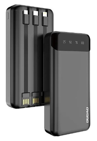 Dudao capacious powerbank with 3 built-in cables 20000mAh USB Type C + micro USB + Lightning black (Dudao K6Pro+) in de groep SMARTPHONE & TABLETS / Opladers & Kabels / Powerbanks bij TP E-commerce Nordic AB (C70285)