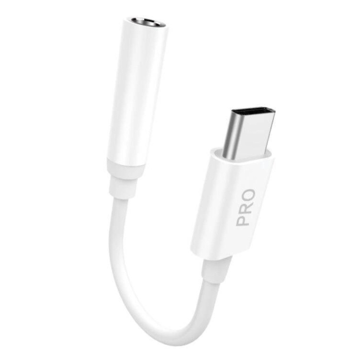 Dudao Adapter Dudao L16CPro USB-C to Jack 0,1m (white) in de groep HOME ELECTRONICS / Kabels & Adapters / Audio Analoog / Adapters bij TP E-commerce Nordic AB (C70320)