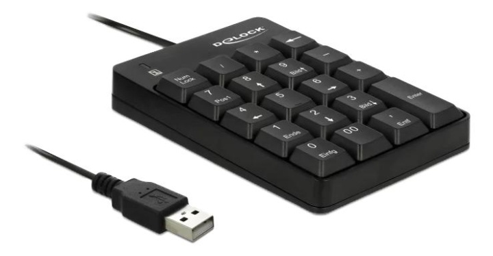 DeLOCK USB Keypad 19 keys black in de groep COMPUTERS & RANDAPPARATUUR / Muizen en toetsenborden / Toetsenborden / Met kabel bij TP E-commerce Nordic AB (C70473)