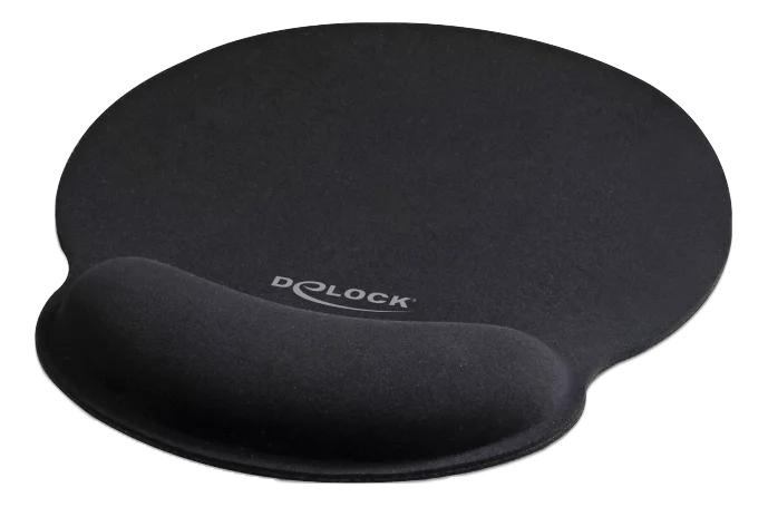 DeLOCK Ergonomic Mouse pad with Wrist Rest black 252 x 227 mm in de groep COMPUTERS & RANDAPPARATUUR / Muizen en toetsenborden / Polssteun bij TP E-commerce Nordic AB (C70475)