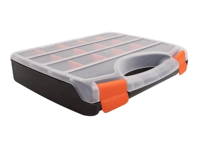 DeLOCK Sorting box 17 compartments 320 x 255 x 60 mm orange, black in de groep HUISHOUDEN & TUIN / Gereedschap / Overig gereedschap & Accessoires bij TP E-commerce Nordic AB (C70492)