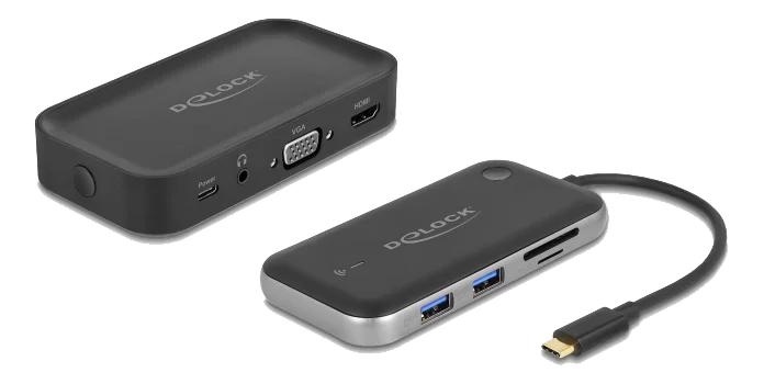 DeLOCK Wireless Display USB Type-C Adapter Full HD - HDMI + VGA in de groep COMPUTERS & RANDAPPARATUUR / Computeraccessoires / USB-hubs bij TP E-commerce Nordic AB (C70504)