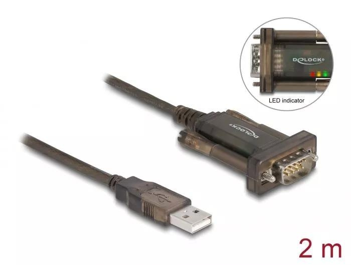 DeLOCK Adapter USB 2.0 Type-A > 1 x Serial DB9 RS-232 in de groep COMPUTERS & RANDAPPARATUUR / Computerkabels / USB / USB-A / Adapters bij TP E-commerce Nordic AB (C70512)