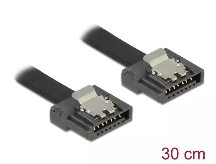 DeLOCK SATA 6 Gb/s Cable 30 cm black FLEXI in de groep COMPUTERS & RANDAPPARATUUR / Computerkabels / Interne / SATA bij TP E-commerce Nordic AB (C70514)