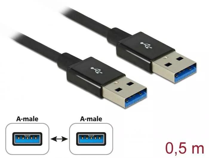 DeLOCK Cable USB 10 Gbps USB Type-A male > USB Type-A male 0.5 m in de groep COMPUTERS & RANDAPPARATUUR / Computerkabels / USB / USB-A / Kabels bij TP E-commerce Nordic AB (C70518)