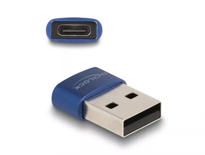 DeLOCK USB 2.0 Adapter USB Type-A male to USB Type-C™ female blue in de groep HOME ELECTRONICS / Kabels & Adapters bij TP E-commerce Nordic AB (C70521)