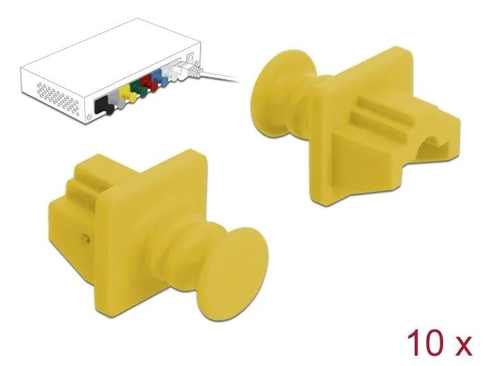 DeLOCK Dust Cover for RJ45 jack 10 pieces yellow in de groep COMPUTERS & RANDAPPARATUUR / Computerkabels / Netwerkkabels / Adapters & Geleiderverbindingen bij TP E-commerce Nordic AB (C70526)