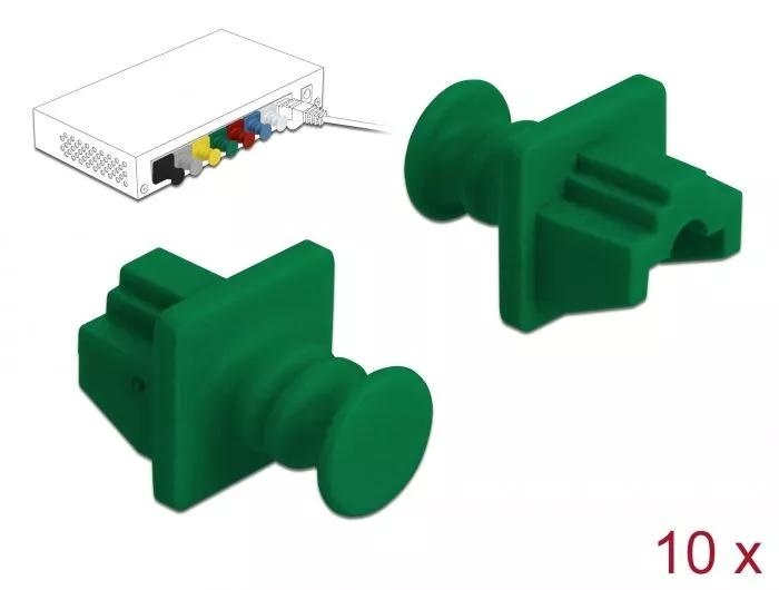 DeLOCK Dust Cover for RJ45 jack 10 pieces green in de groep COMPUTERS & RANDAPPARATUUR / Computerkabels / Netwerkkabels / Adapters & Geleiderverbindingen bij TP E-commerce Nordic AB (C70527)