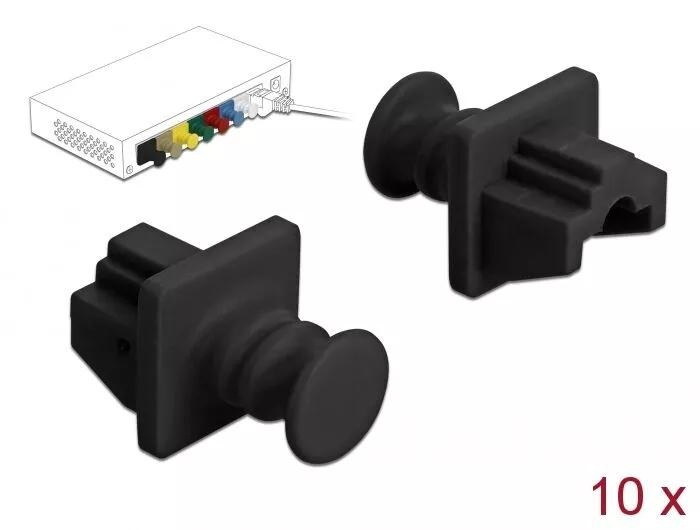 DeLOCK Dust Cover for RJ45 jack 10 pieces black in de groep COMPUTERS & RANDAPPARATUUR / Computerkabels / Netwerkkabels / Adapters & Geleiderverbindingen bij TP E-commerce Nordic AB (C70528)