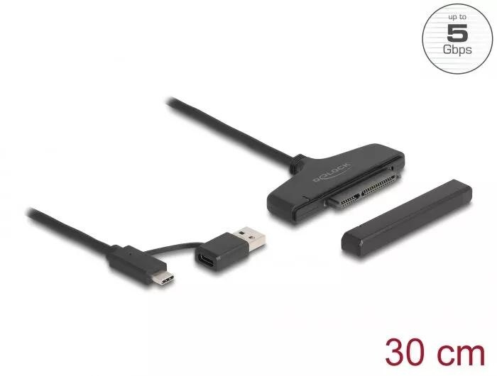 DeLOCK USB to SATA 6 Gb/s Converter with USB Type-C™ or USB Type-A in de groep COMPUTERS & RANDAPPARATUUR / Computerkabels / Overige computerkabels bij TP E-commerce Nordic AB (C70529)