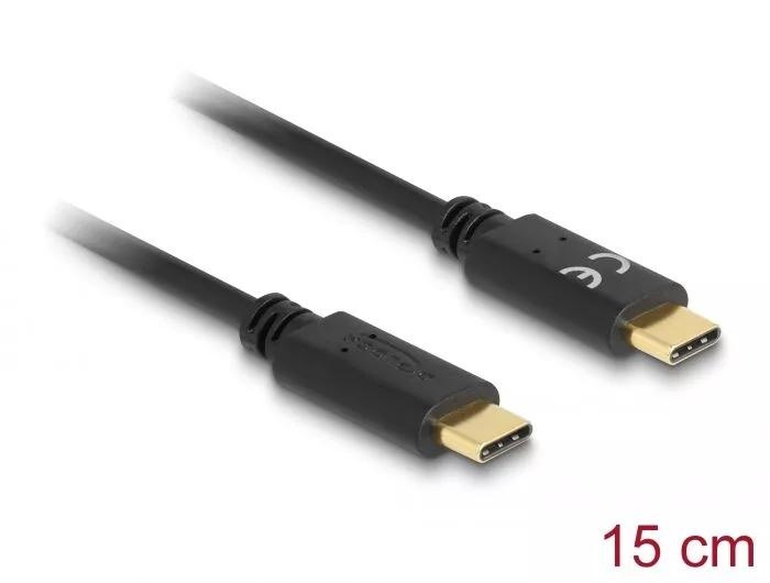 DeLOCK USB Type-C™ Charging Cable 15 cm PD 5 A with E-Marker in de groep COMPUTERS & RANDAPPARATUUR / Computerkabels / Elektrische kabels bij TP E-commerce Nordic AB (C70530)