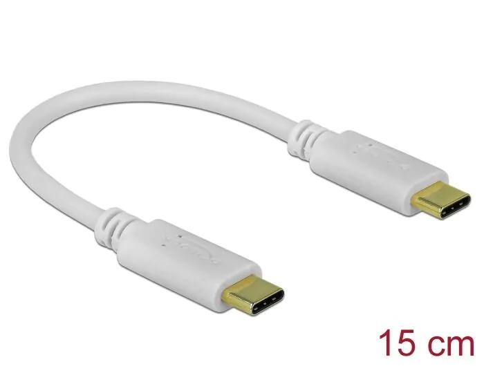 DeLOCK USB Type-C™ Charging Cable 15 cm PD 100 W with E-Marker in de groep COMPUTERS & RANDAPPARATUUR / Computerkabels / Elektrische kabels bij TP E-commerce Nordic AB (C70531)